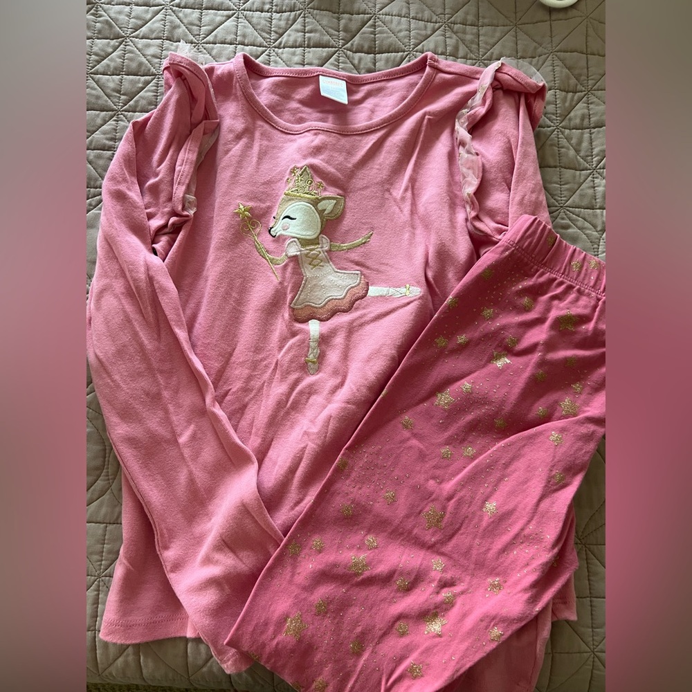 Pink Pant Set with Dancing Mouse Design